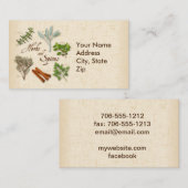 Carte de visite Herbes et épices (Devant / Derrière)