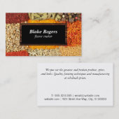 Carte De Visite Herbes et épices | Cadre noir / bois (Devant / Derrière)