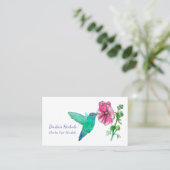 Carte De Visite Herbes herbacées de Pétunia rose colibri (Debout devant)