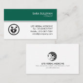 Carte De Visite Herbes médicinales de pilules de mortier (Devant / Derrière)