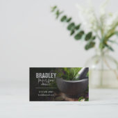 Carte De Visite Herbes médicinales de pilules de mortier (Debout devant)