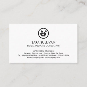 Carte De Visite Herbes médicinales de pilules de mortier