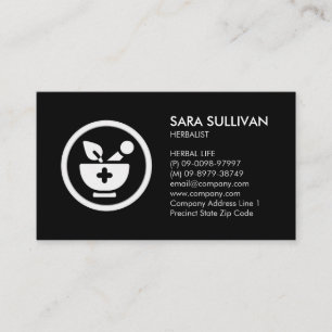 Carte De Visite Herbes médicinales de pilules de mortier