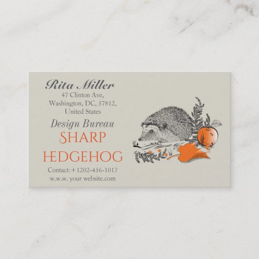 Carte De Visite Hérisson (Devant)