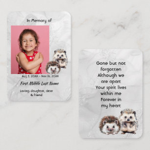 Carte De Visite Hérisson de souvenir pour enfants