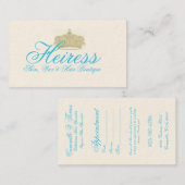 Carte De Visite Héritière - peau, cire et cheveux (Devant / Derrière)