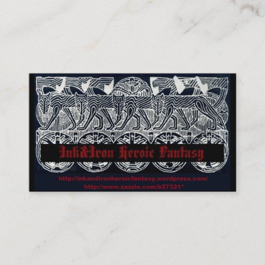 Carte de visite héroïque d'imaginaire d'Ink&Iron (Devant)