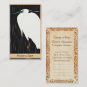 Carte De Visite Héron blanc d'ide Gakusui dans le Japonais (Devant / Derrière)