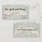 Carte De Visite Hérons élégants de Nouveau d'art (Devant / Derrière)