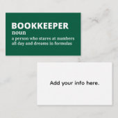 Carte De Visite Héros comptable - Drôle définition de travail (Devant / Derrière)