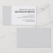 CARTE DE VISITE herringbone motif noir gris (Devant / Derrière)