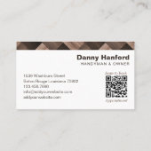 Carte De Visite Herringbone Woodgrain Handyman Outils Entrepreneur (Dos)