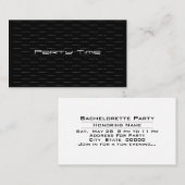 Carte De Visite Heure de la fête Bachelorette Célébration Invitati (Devant / Derrière)