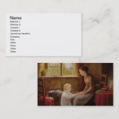 Carte De Visite Heure du coucher, 1890 (huile sur le panneau) (Devant / Derrière)