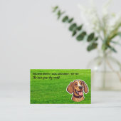 Carte De Visite Heureux Chiot | Herbe du parc | Chien Paws (Debout devant)