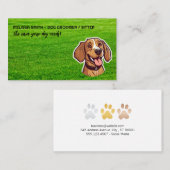 Carte De Visite Heureux Chiot | Herbe du parc | Chien Paws (Devant / Derrière)