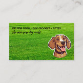 Carte De Visite Heureux Chiot | Herbe du parc | Chien Paws (Devant)