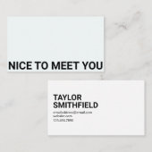 CARTE DE VISITE HEUREUX DE VOUS RENCONTRER  (Devant / Derrière)