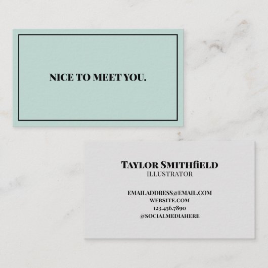 Carte De Visite Heureux de vous rencontrer (Devant / Derrière)