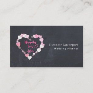 Carte De Visite Heureux Jamais Après La Glitterie Coeurs Roses