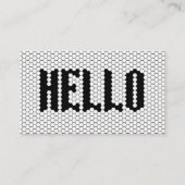 Carte De Visite Hex tuile noir et blanc moderne design de bonjour  (Devant)