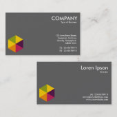 Carte De Visite Hexagon couleur 01 - Blanc sur gris (Devant / Derrière)