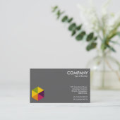 Carte De Visite Hexagon couleur 01 - Blanc sur gris (Debout devant)