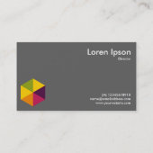 Carte De Visite Hexagon couleur 01 - Blanc sur gris (Dos)