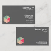 Carte De Visite Hexagon couleur 04 - Blanc sur gris (Devant / Derrière)