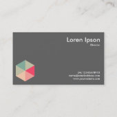 Carte De Visite Hexagon couleur 04 - Blanc sur gris (Dos)