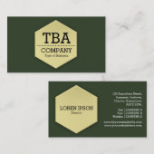 Carte De Visite Hexagon d'or - Hunter Green (Devant / Derrière)