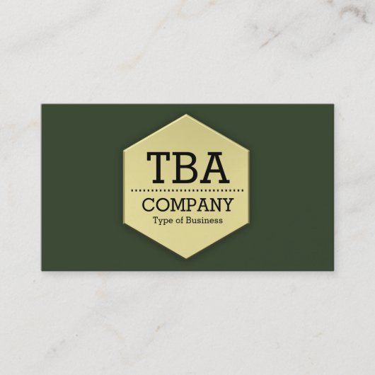 Carte De Visite Hexagon d'or - Hunter Green (Devant)