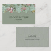 Carte De Visite Hexagon floral moderne (Devant / Derrière)