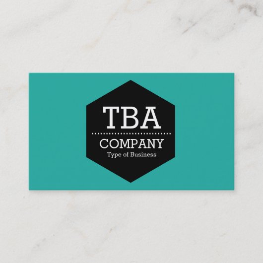 Carte De Visite Hexagon noir - 1faea4 Turquoise (Devant)