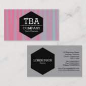 Carte De Visite Hexagon noir - Abstrait 090716(06) (Devant / Derrière)