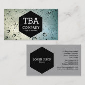 Carte De Visite Hexagon noir - Pluie sur une fenêtre (Devant / Derrière)