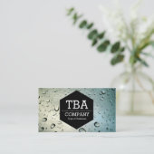 Carte De Visite Hexagon noir - Pluie sur une fenêtre (Debout devant)