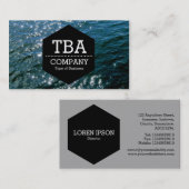 Carte De Visite Hexagon noir - Soleil sur l'eau (Devant / Derrière)