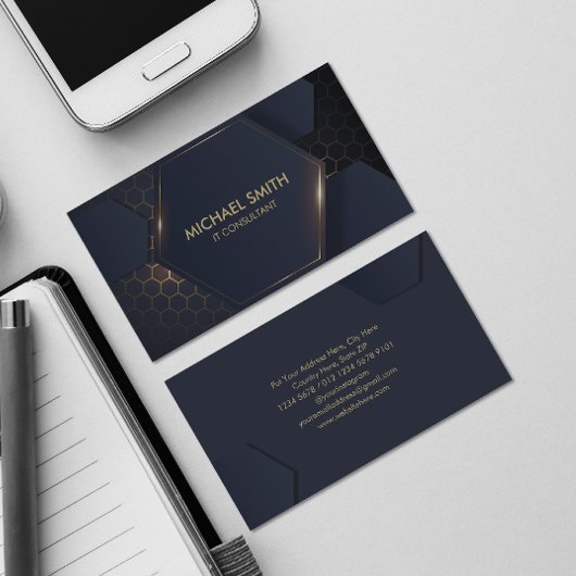 Carte de visite Hexagonal high-tech moderne