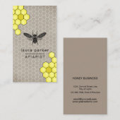 Carte De Visite Hexagone Brown rustique d'Apiarist de vendeur de (Devant / Derrière)