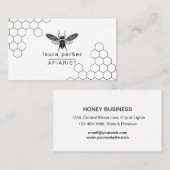 Carte De Visite Hexagone de blanc de noir d'Apiarist de vendeur de (Devant / Derrière)