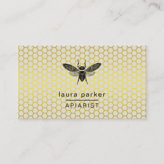 Carte De Visite Hexagone de jaune de chaux d'Apiarist de vendeur (Devant)