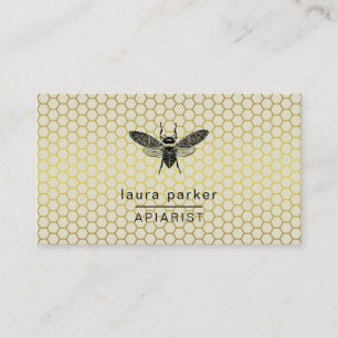 Carte De Visite Hexagone de jaune de chaux d'Apiarist de vendeur