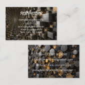 Carte De Visite Hexagone Noir Or Luxe (Devant / Derrière)