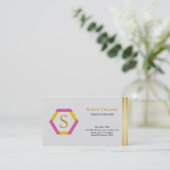 Carte De Visite Hexagone simple simple moderne professionnel de (Debout devant)