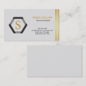 Carte De Visite Hexagone simple simple moderne professionnel de (Devant / Derrière)