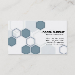 Carte De Visite Hexagones - bleu