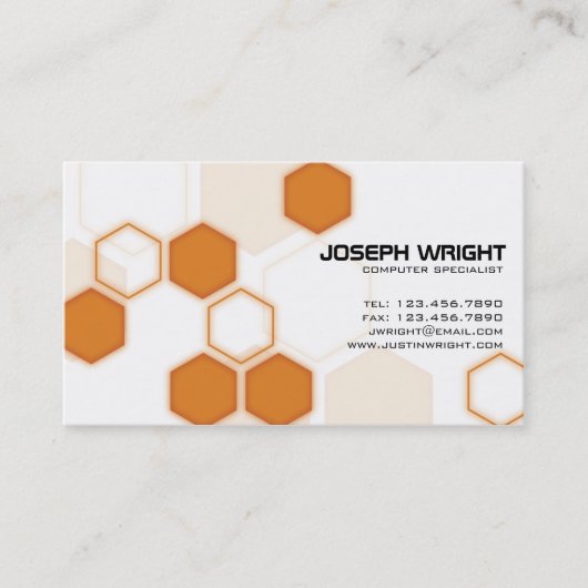 Carte De Visite Hexagones - orange (Devant)