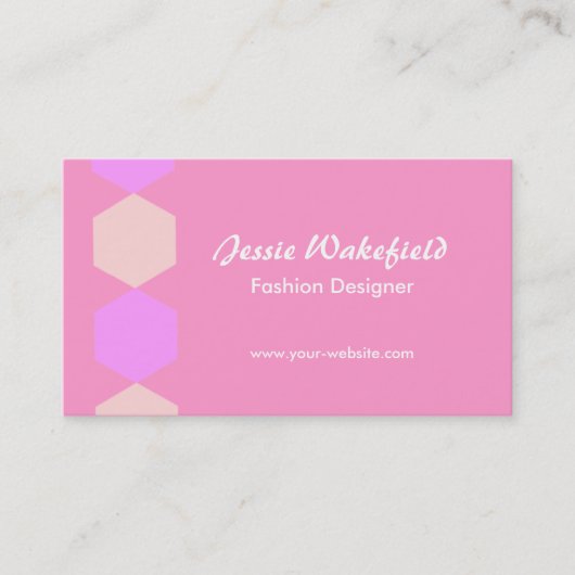Carte De Visite Hexagones roses (Devant)