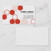 Carte De Visite Hexagones - rouge (Devant / Derrière)